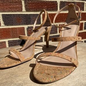 Tap double strap cork  sandals